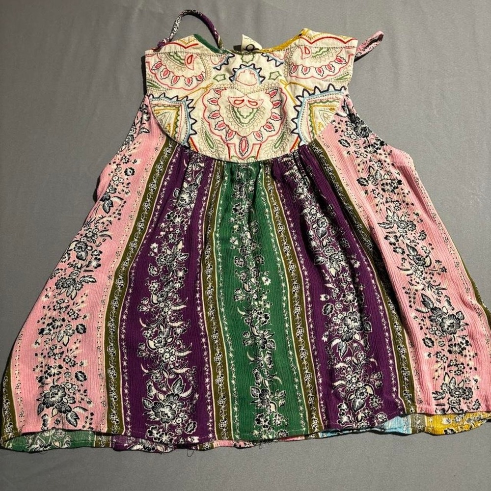 One September multicolored floral and paisley print boho hippie casual